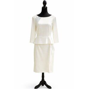 NWT Vince Camuto White Peplum Dress - 14